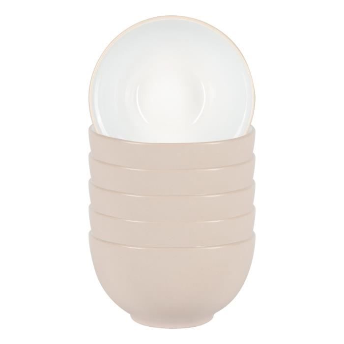 Ensemble Vaisselle En Grès 6 Personnes Rustique 24 Pièces - Service De Table Rustique, Lavable Au Lave-Vaisselle - Ensemble De Bols Et Assiettes - Vaisselle De Table Pure Living En Beige En