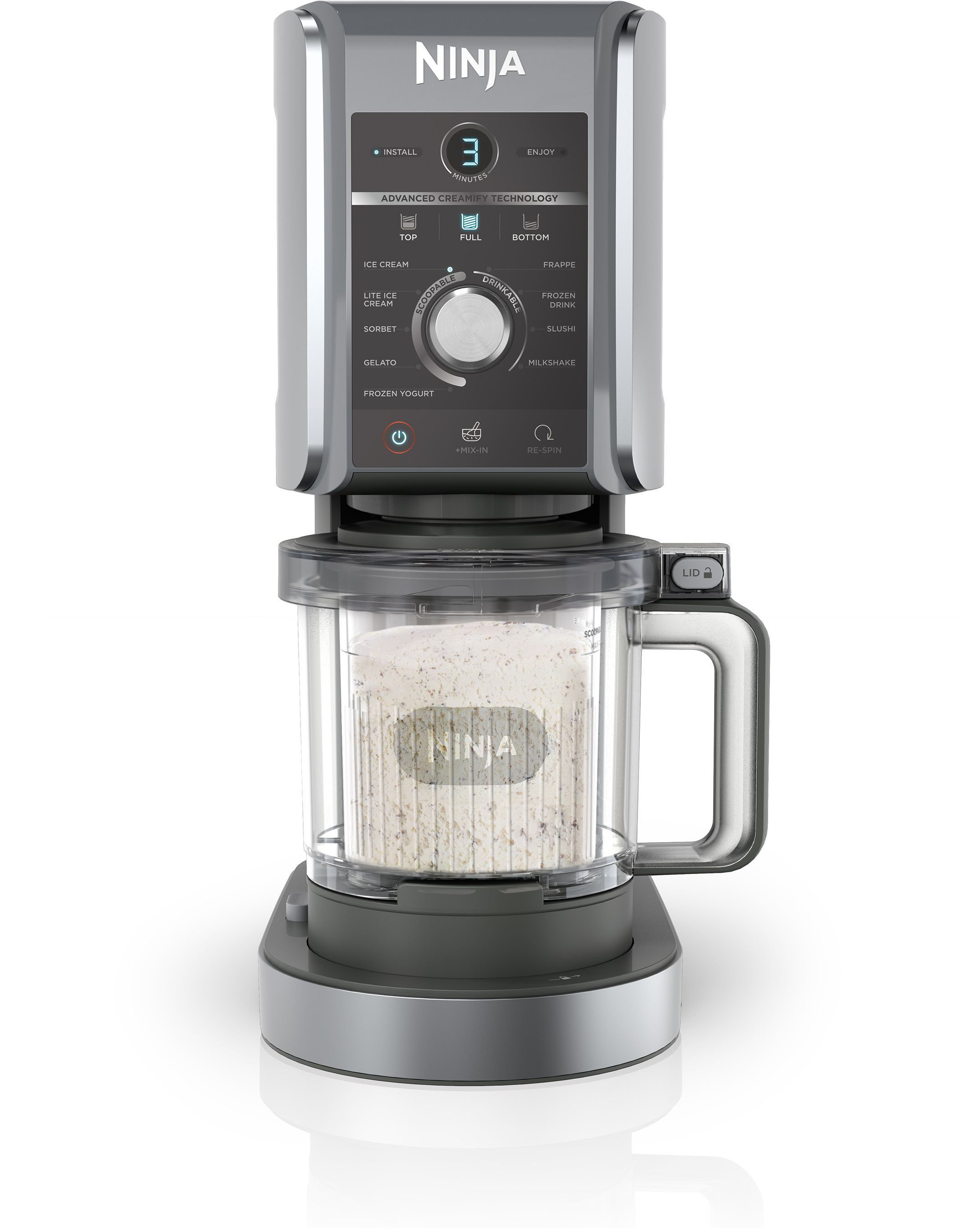 Machine à glaces et sorbetière NINJA - CREAMi Deluxe NC502EU - 2 pots inclus 709ml - 10 programmes