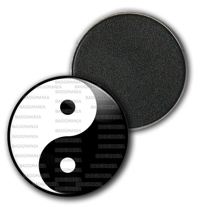 Magnet Aimant Frigo 2.5 cm Yin Yang Blanc Noir Harmonie Equilibre