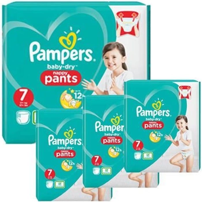 PAMPERS Baby-dry Couches Taille 7 (+15kg) 42 Couches Pas Cher