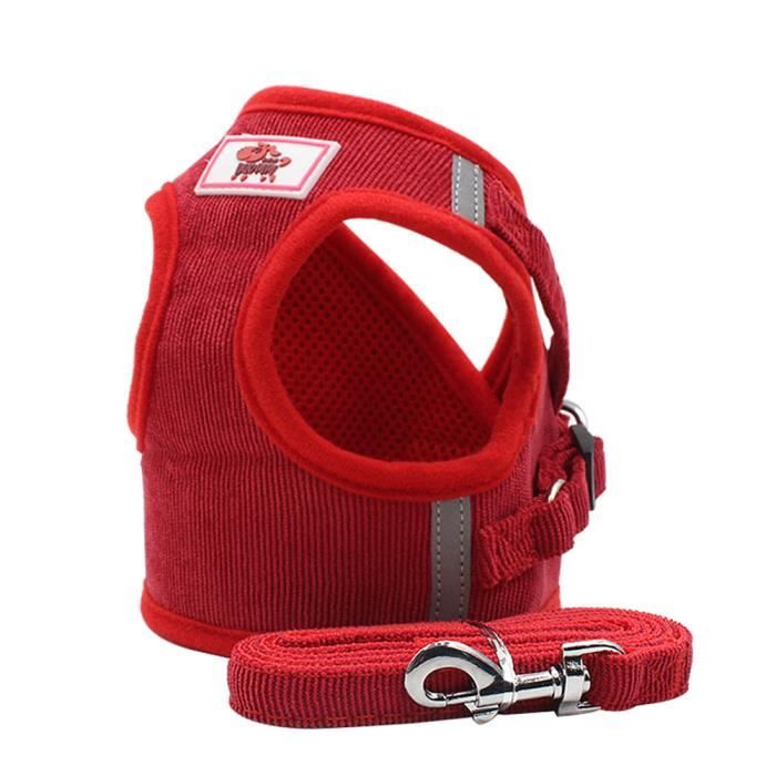 Comparer les prix de PAWZ ROAD Haute Qualite Harnais Pour Chiot/Chien/Chat Réfléchissant et Respirant Harnais et Laisse Set S Rouge