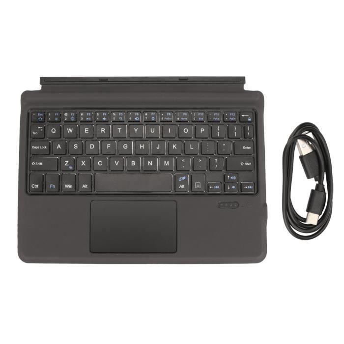 Clavier sans fil Bluetooth – QIILU – Surface Go 3 – Rechargeable – Angles réglables – Pavé tactile intégré