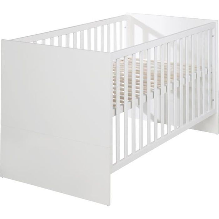 Roba Lit Bebe Evolutif Maren Reglable En Hauteur 70x140 Cm Blanc Cdiscount Puericulture Eveil Bebe