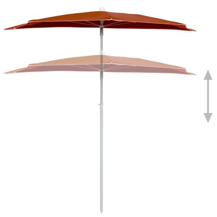 Parasol Schneider Ibiza Terre Cuite 180x120cm - Inclinable Et Rotatif Avec Toile Imputrescible
