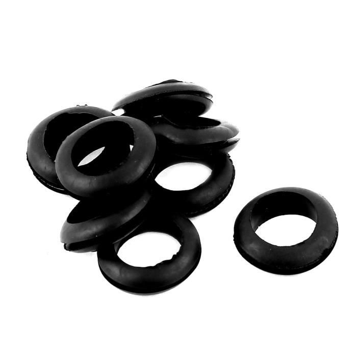 Lot De 10 Passe-fils à Câble Rond Uxcell 5N-4 - Diamètre 11mm - Nylon Noir