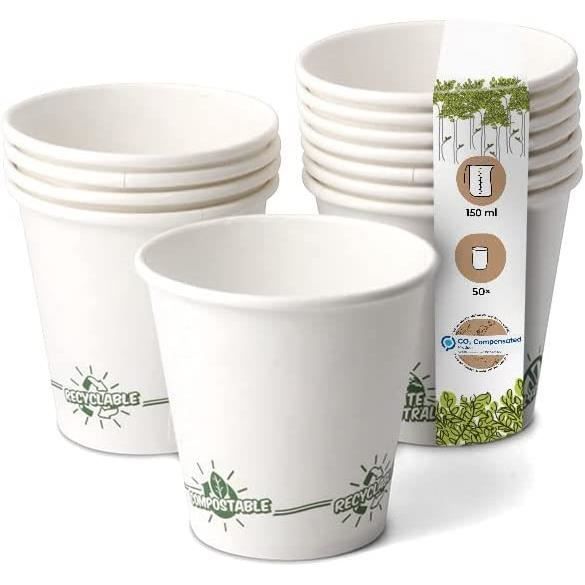 BIOZOYG Coupe en papier 50 pièces I Gobelets en carton kraft brun I Coupes à emporter