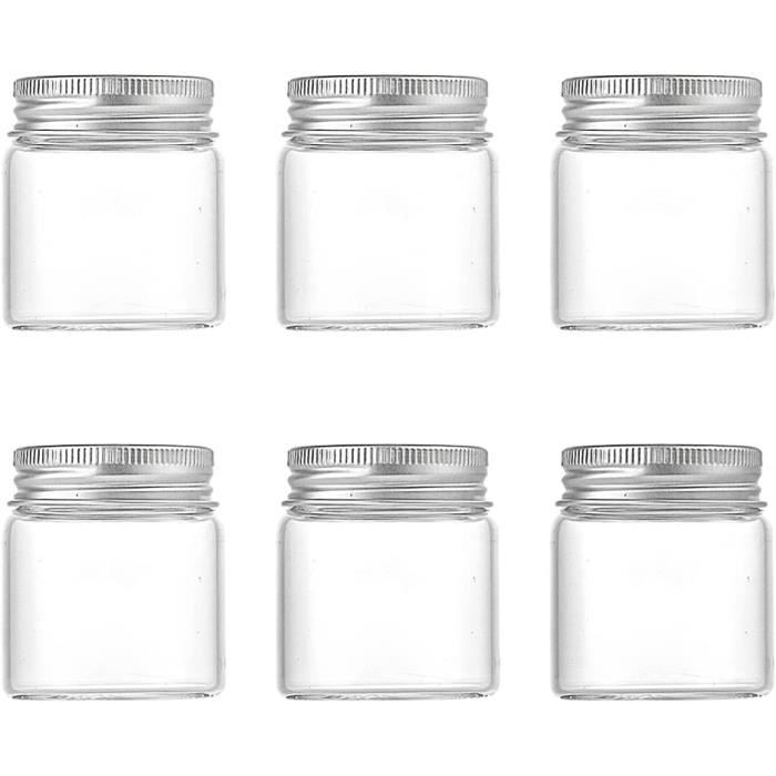 Danmu Art 6 jolis bocaux en verre transparent vides et solides de 4,7 x 5 cm et d’une contenance