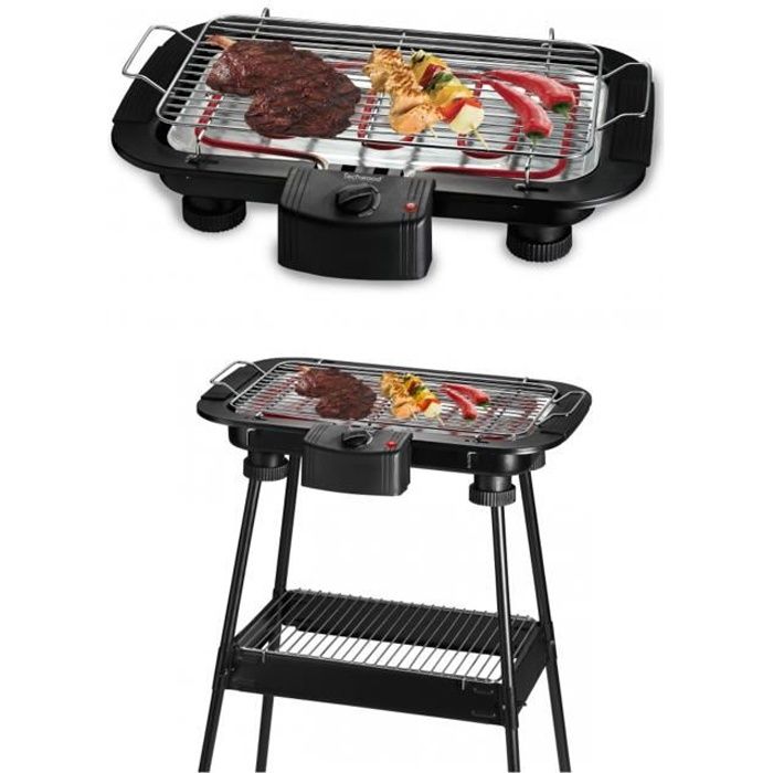 Barbecue Electrique sur Pieds ou de Table noir 2000W