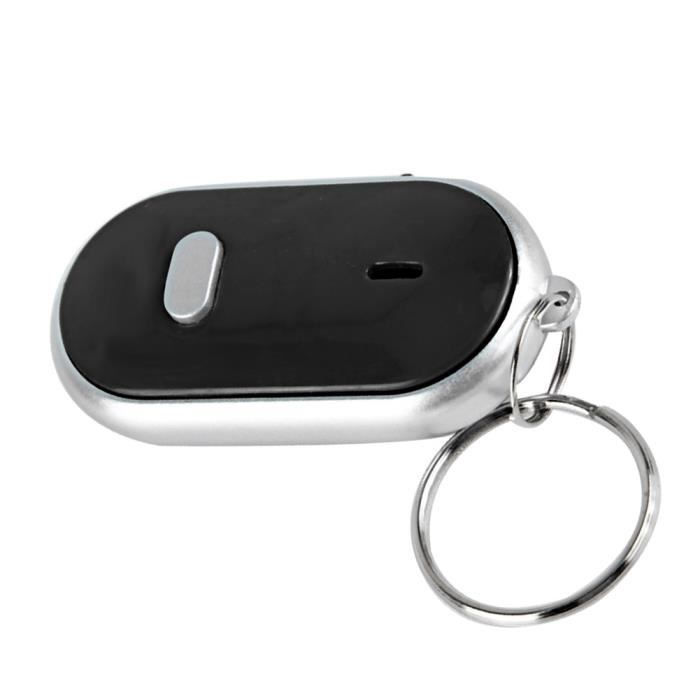 TMISHION recherche de clé perdue Contrôle vocal Anti-perte de dispositif  Sifflet Key Finder Keychain Locator Tracer (Noir)