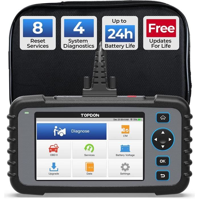 TOPDON ArtiDiag600 Valise de Diagnostic Auto OBD2 Scanner pour Lecteur de Code en Ffrançais