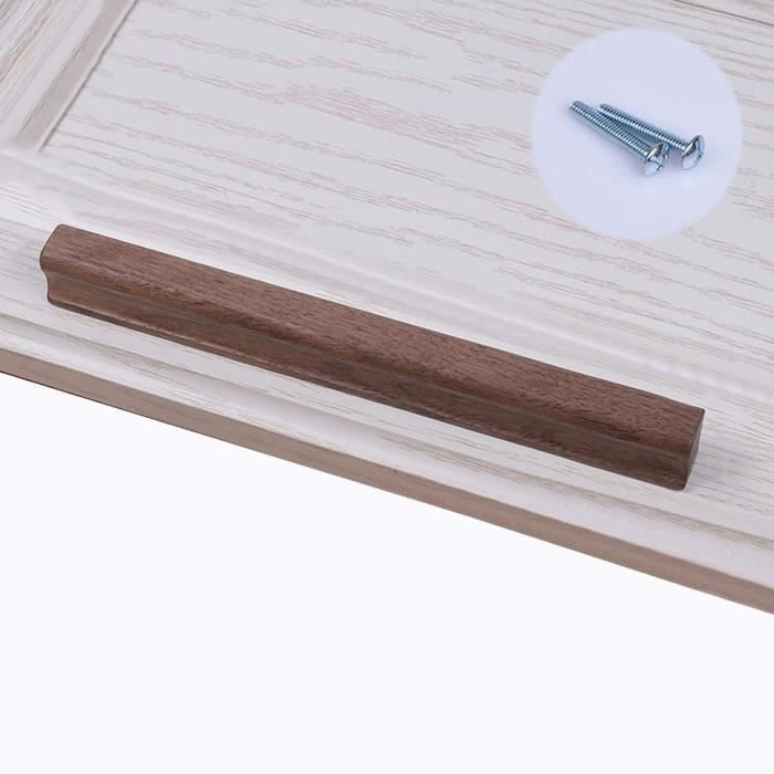 6 Pcs Manche En Bois Massif Poignées De Porte Garde-robe Boutons Pour