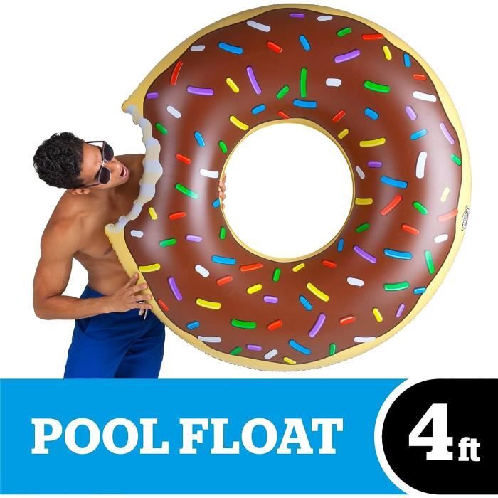 Beach Toy Bouée Donut XXL 110 Cm – La Grosse Chambre à Air Marron Pour Piscine Et Plage