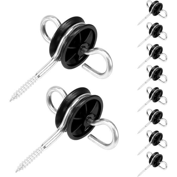 Lot De 6 Poignées De Porte Et Isolateurs Pour Clôture électrique – 2 Voies, Avec Pinlock