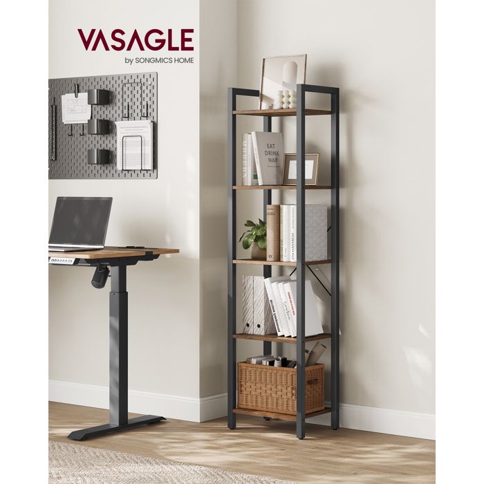 Étagère à 5 Niveaux VASAGLE en Acier et Panneaux d’Aggloméré pour Salon Bureau Entrée Style Industriel Étagère à 5 Niveaux VASAGLE en Acier et Panneaux d’Aggloméré pour Salon Bureau Entrée Style Industriel