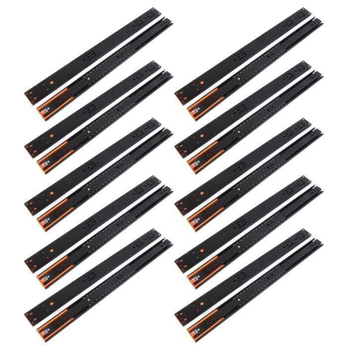Lot De 10 Glissières De Couchette Robuste Pour Remorque Bateau 7,6 X 25,4 Cm - Lancement Et Chargement Ultra Fluides En ABS Noir/Blanc