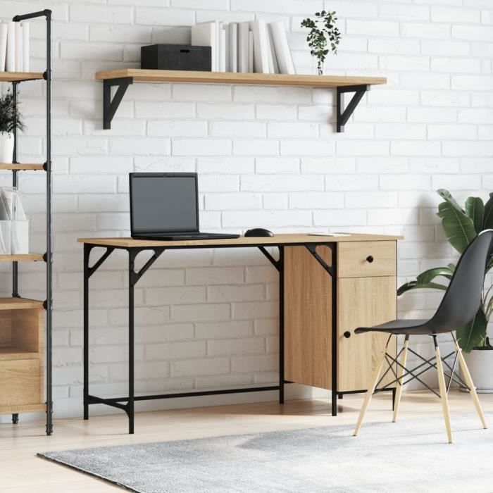 Bureau En Bois Avec Vitre - 120x80x75 Cm - Occasion - Marque Générique