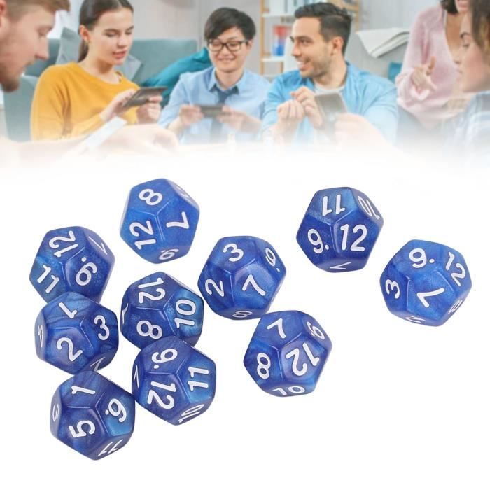 d10 polyédriques Borealis Luminary: Glaçons avec chiffres bleus (Paquet 10)