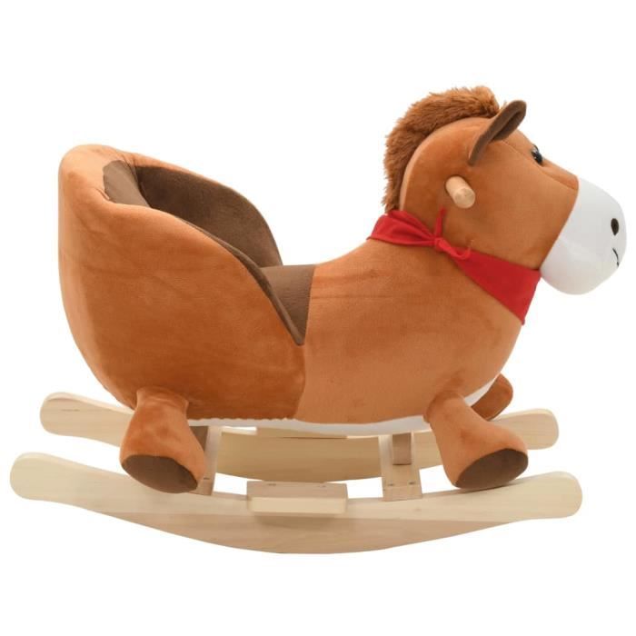 Cheval à Bascule Bayer Chic 2000 – Tissu Doux, Son, étriers Stables – 75 X 30 X 71 Cm – Dès 18 Mois