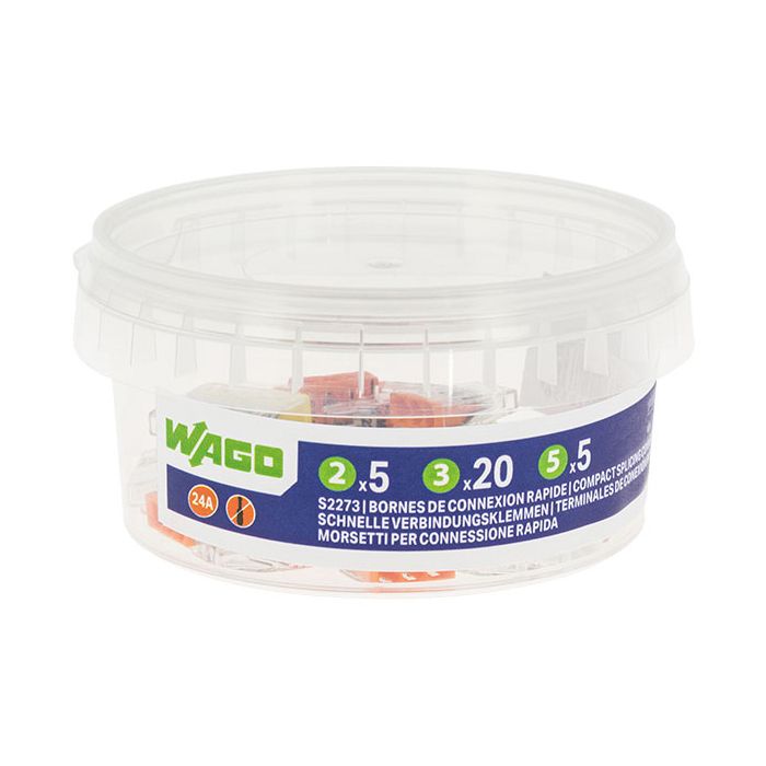 WAGO - Pot de 30 bornes de connexion automatique S2273 2,3 et 5 entrées