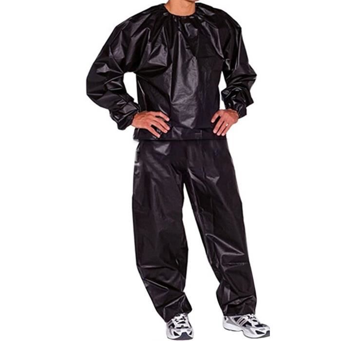 yosoo costume de sauna de sueur de forme physique combinaison de sauna pour hommes et femmes, combinaison de sport haltere noir