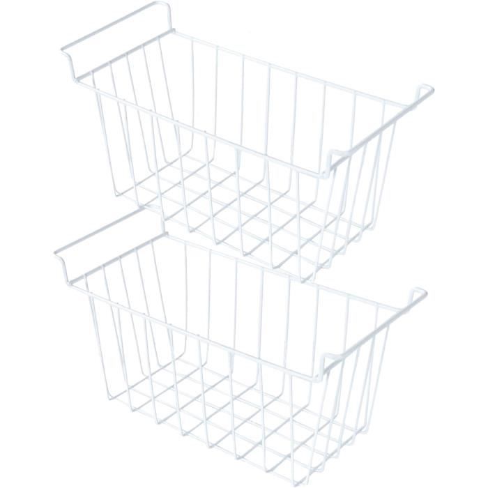 2 Paniers Organisateur Extensibles Pour Congélateur Coffre | Rangement Cuisine Lourd (30-59 Cm) - Poignée - Matière PP - 2