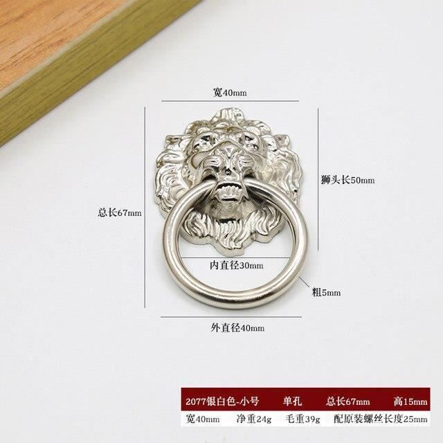 6 Pièces Poignée Bouton Meuble, Meuble Ancien Lion Tirez Main Dans