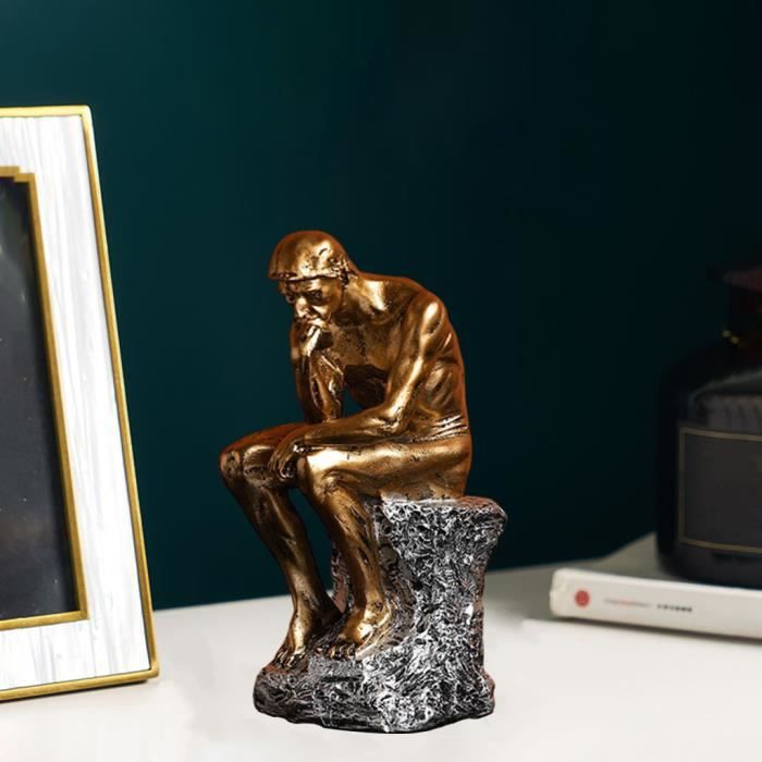 Lot De 3 Statues Du Penseur En Résine Abstraite - Figurines De Collection Modernes Noir Pour Maison Et Bureau