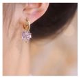 2 paires de boucles d’oreilles germanium lymphatique magnétothérapie, boucles d’oreilles de mode eau rose diamant pendentif  bijoux-1