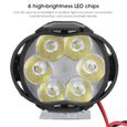 Garosa phare antibrouillard LED 2PCS 6 LED Spot antibrouillard moto phare universel étanche avant lampe frontale 12V-1