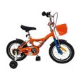 Vélo pour enfants 14 pouces Makani Bentu avec jantes aluminium et roues d'entraînement - Orange-1
