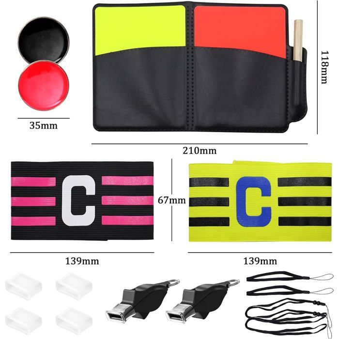 Kit Arbitre Handball MyReferee - Cartes Discipline Bleu/Rouge/Jaune | Stylo & Cartes Jeu | Cuir Synthétique