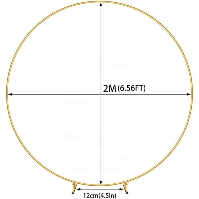 Support D'arche à Ballons En Métal - Kit 2 Arches Rondes Avec Pieds - Pour Décoration De Fête, Mariage, Anniversaire