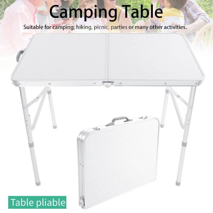 Achetez 90x52cm Table Pliante Extérieure en Bois Roll Up Haut en Aluminium  Alliage de Levage de Camping de Chine