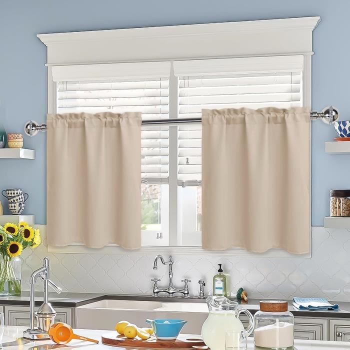 GOHD Luxe Love Lot De 2 Rideaux De Fenêtre Jacquard Avec Cantonnière