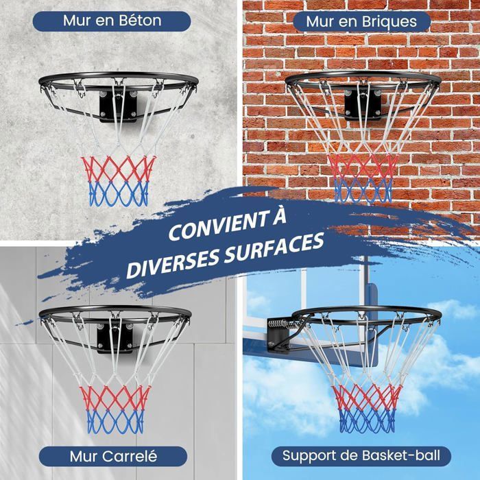Ensemble Panier De Basket VidaXL – Anneau 45 Cm Avec Filet Orange, Adapté Intérieur Et Extérieur