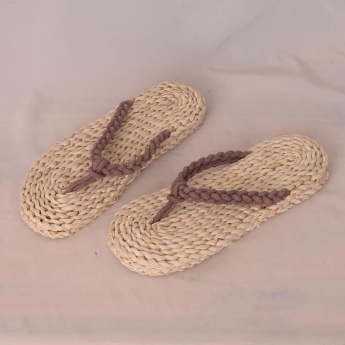 Tong tongs de paille tricot es la main pour hommes et femmes d