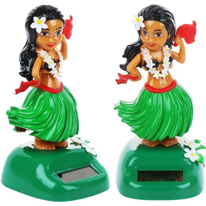 VGEBY figurine de danse hawaïenne solaire Jouet de tableau de bord de  voiture de figure de danse jeux talkie-walkie Éventail Vert - Cdiscount  Maison