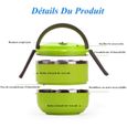 700 ML Boite Qui Garde Repas Chaud, Kid Stainless Steel Thermos, Portable Thermal Lunch Box, Adulte Ronde Bento Boxs, Boîte à conten-2