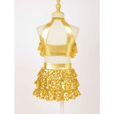 Jupe-short De Danse Latine Pour Fille - Taille 5 à 18 Ans - Polyester/élasthanne, Ourlet Organza - Pour Salsa, Tango, Spectacle