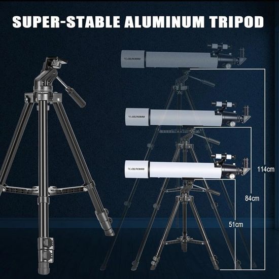 Télescope Astronomique Débutant 80/500 Mm – Adaptateur Smartphone Inclus – Idéal Pour Enfants Et Adultes, Observations Du Ciel Faciles