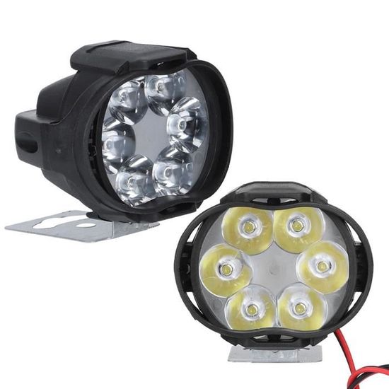 Garosa phare antibrouillard LED 2PCS 6 LED Spot antibrouillard moto phare  universel étanche avant lampe frontale 12V - Cdiscount Auto
