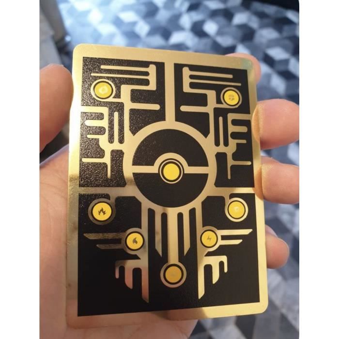 Carte Pokémon en métal doré noir antique Mew -  France