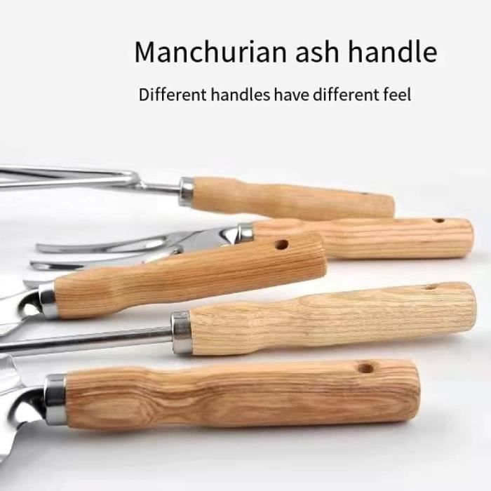 Râteau à 27 Dents Avec Manche En Bois - Outil De Jardin Pour Ramasser Feuilles, Herbe Et Débris - Solide Et Pratique - 6