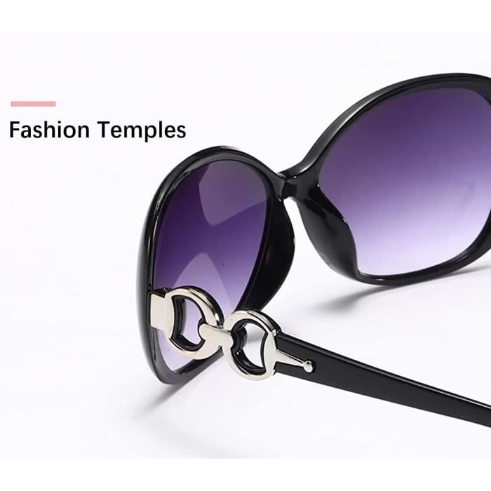 Lunette de Soleil Femme Protection UV400 Classique Grand Cadre