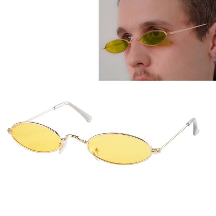 Lunettes de soleil ovales de style vintage Lunettes de soleil a verres transparents pour femmes jaune SEC Achat Vente lunettes de soleil Femme Cdiscount