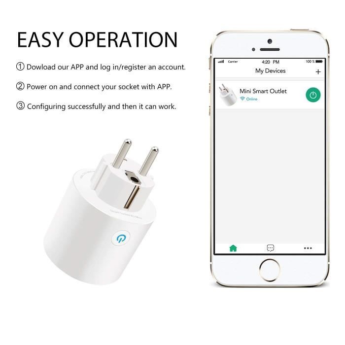 Echo (4e génération), Avec son premium, Blanc +  Smart Plug (Prise  connectée WiFi), Fonctionne avec Alexa - Kit de démarrage Maison connectée