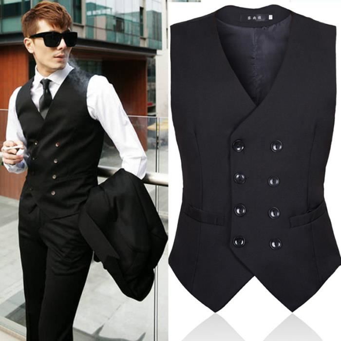 Gilet double boutonnage homme discount