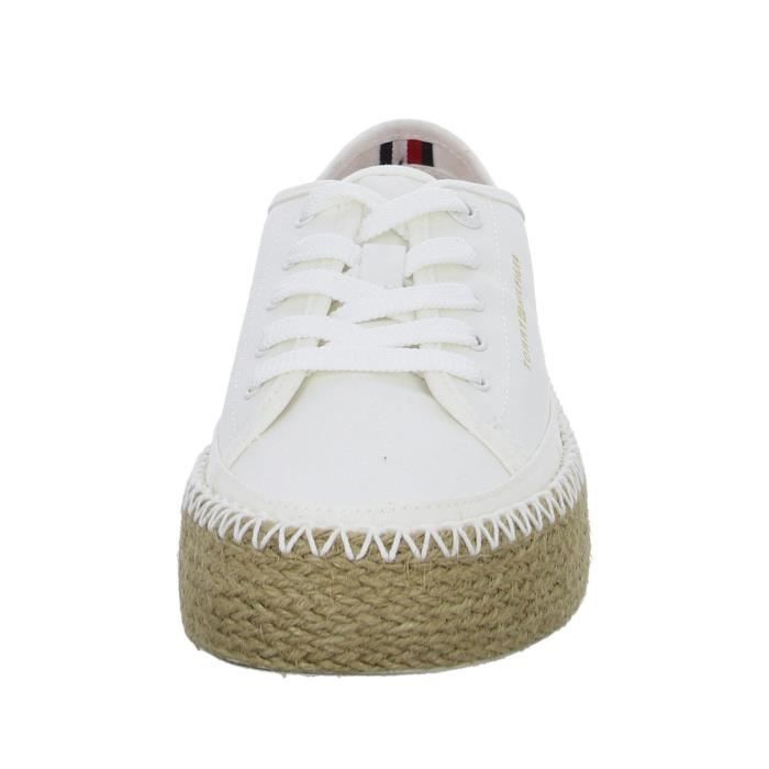 Baskets compensees Tommy Hilfiger femme Ref 59558 YBL Blanc Ecru