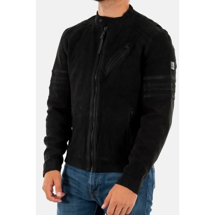 Blousons cuir kaporal soma black Noir Cdiscount Pr t Porter