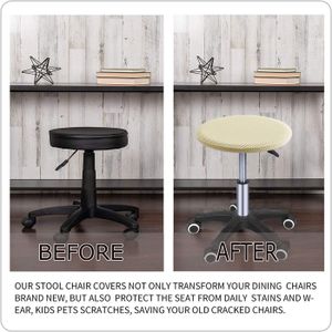 JOYOLA 4 Pièces Housse Tabouret de Bar Rond Élastique, Coussin Lavable Noir (Diamètre 28-38cm